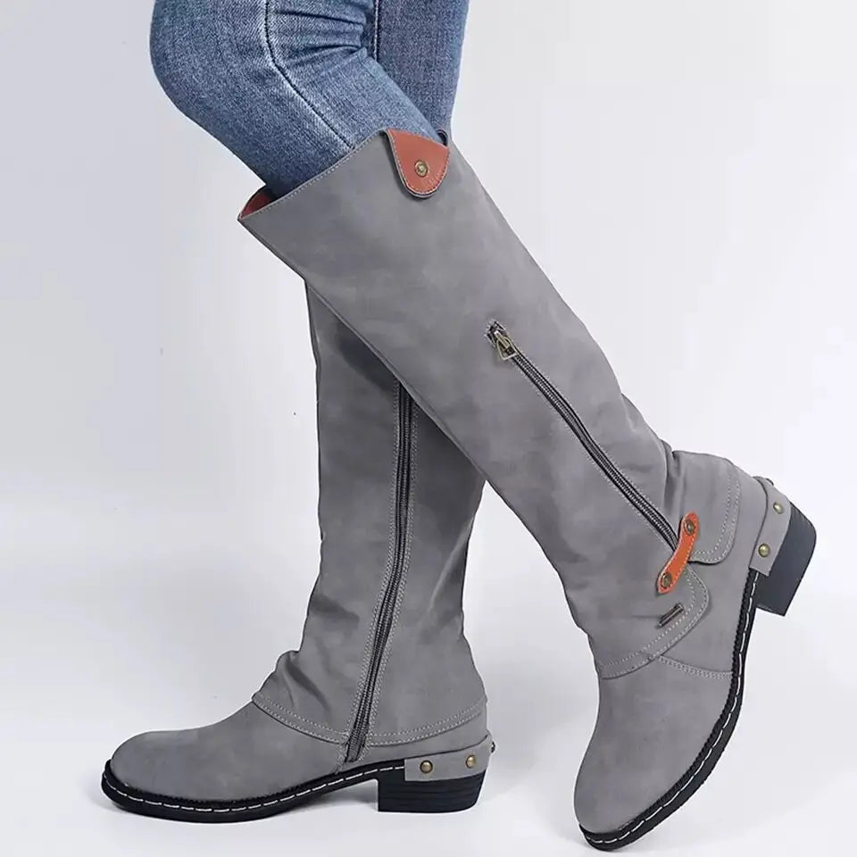 Charlotte™ | Knee-High Boots with Zipper and Pocket