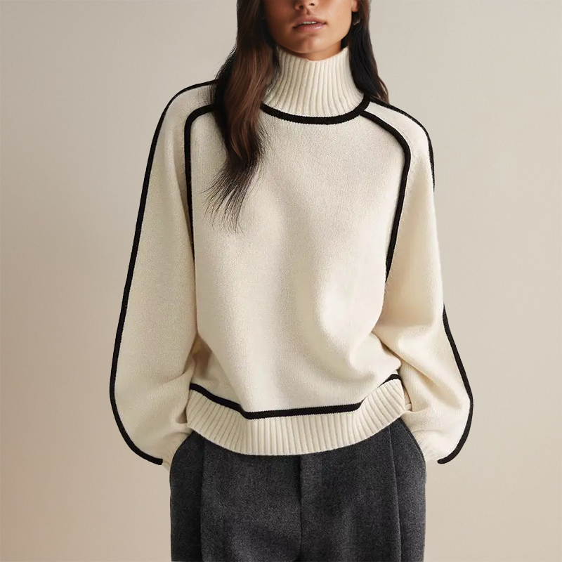 Charlotte™ | STRIPED RIBBED TURTLENECK