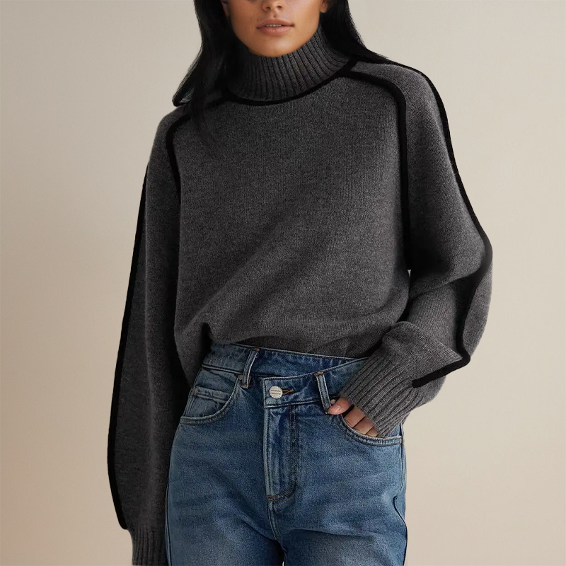 Charlotte™ | STRIPED RIBBED TURTLENECK