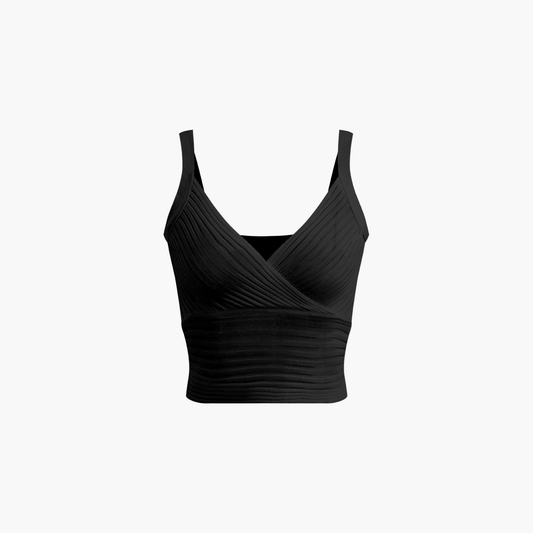 Charlotte™ | Pleated V-Neck Croptop