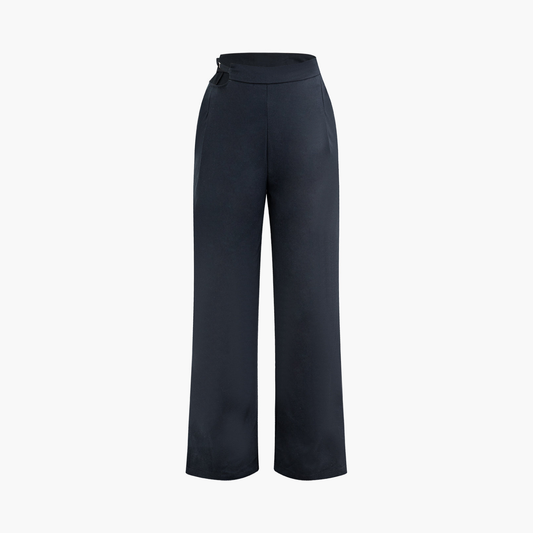 Charlotte™ | Buckle Detail Wide-Leg Broek