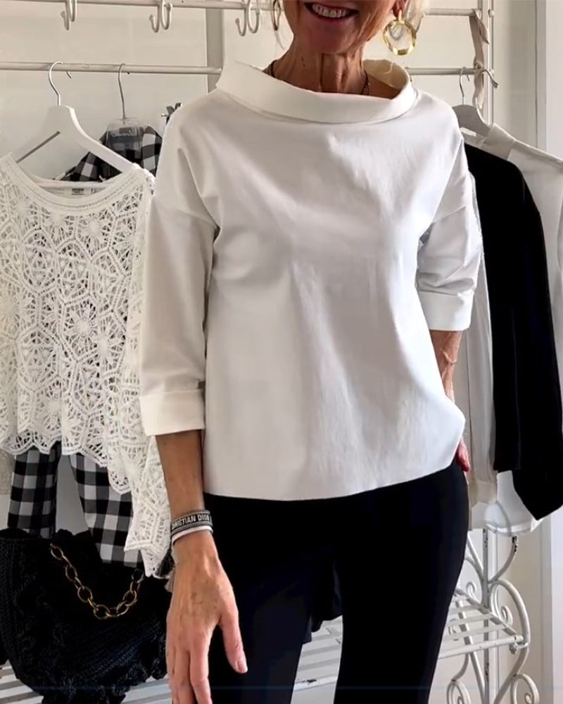 Charlotte™ | Solid casual lapel top