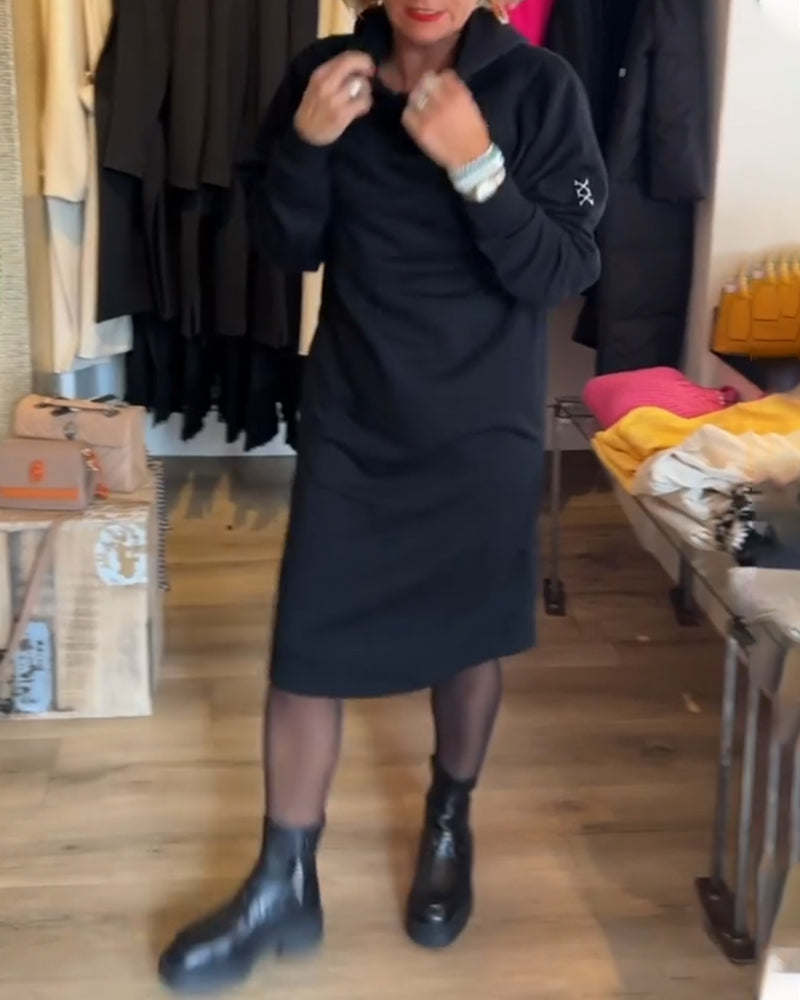 Charlotte™ | Solid Dress with Hood and Pockets