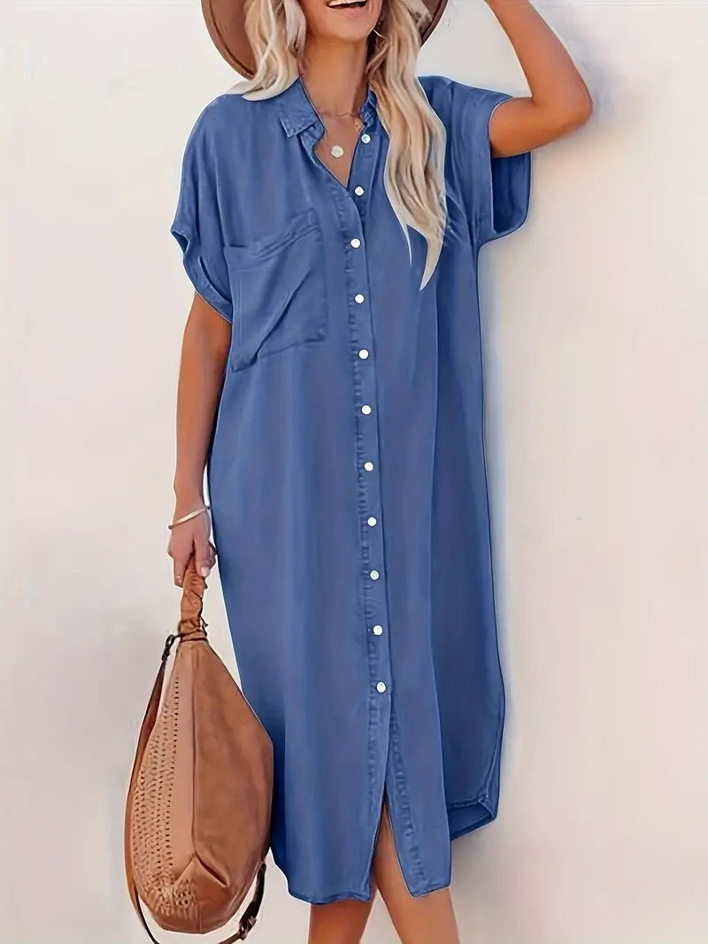 Charlotte™ | Shirt dress with fixed pockets