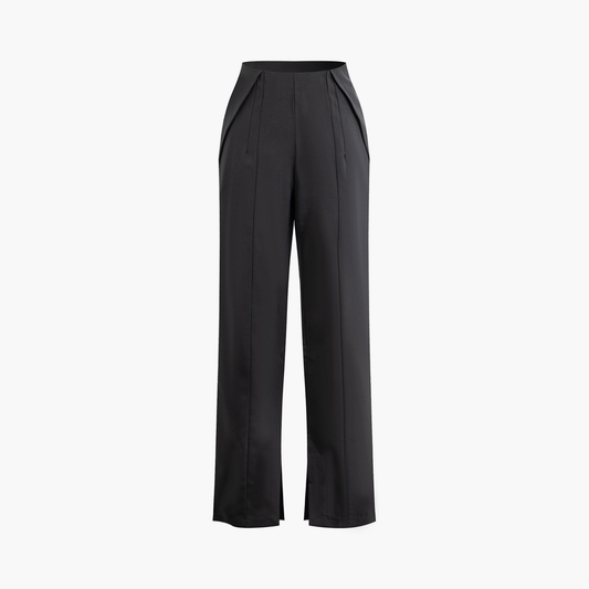 Charlotte™ | Elegant High-Waist Trousers with Folds