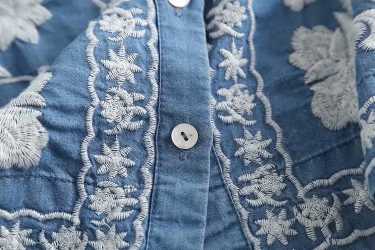 Charlotte™ | Denim Bloom Cardigan