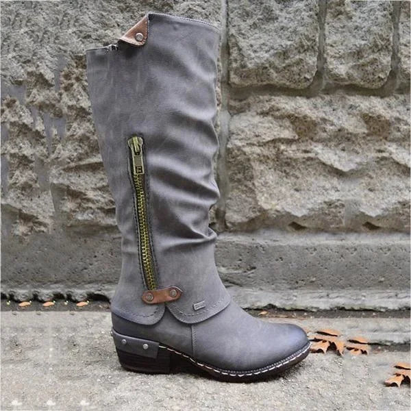 Charlotte™ | Knee-High Boots with Zipper and Pocket