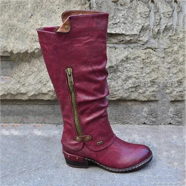 Charlotte™ | Knee-High Boots with Zipper and Pocket