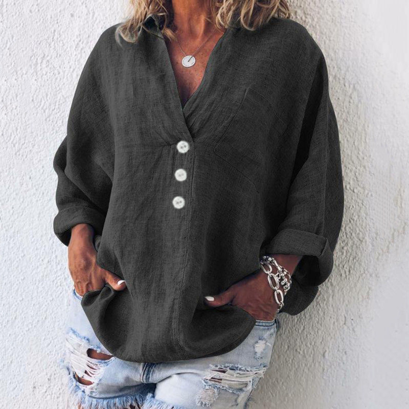 Charlotte™ | V-NECK LINEN BLOUSE