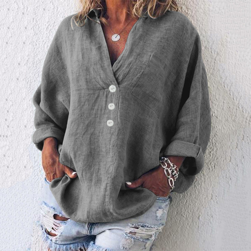 Charlotte™ | V-NECK LINEN BLOUSE