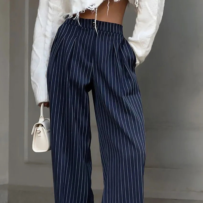 Charlotte™ | Striped High-Waisted Wide Trousers