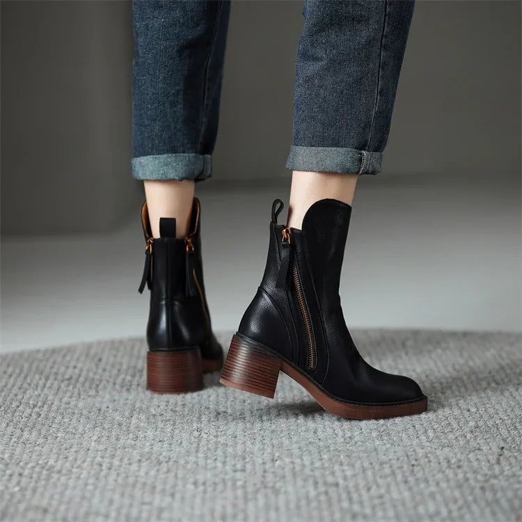 Charlotte™ | Leather Ankle Boots