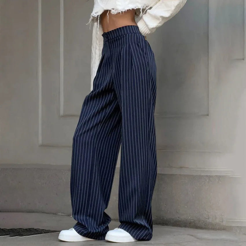 Charlotte™ | Striped High-Waisted Wide Trousers