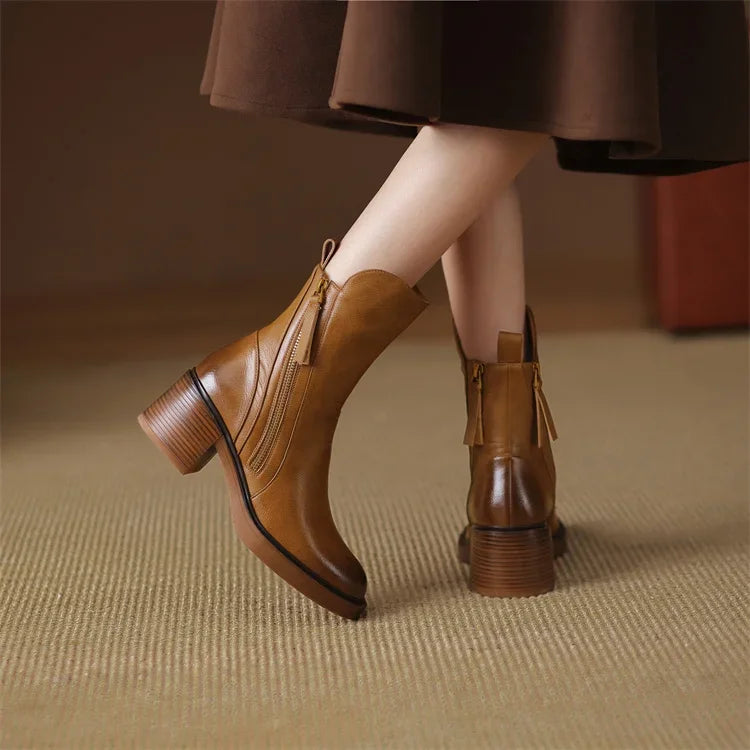 Charlotte™ | Leather Ankle Boots