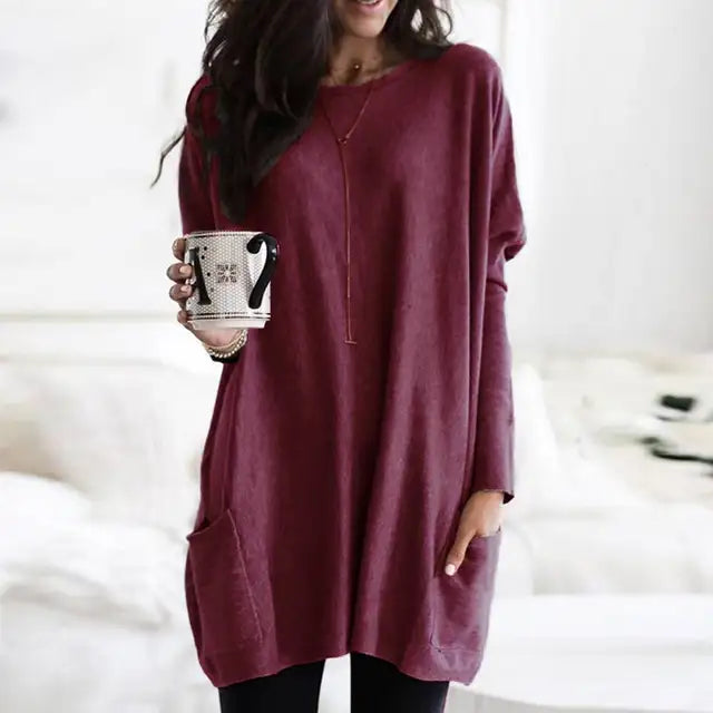 Charlotte™ | Long Sleeve Tunic with Pockets