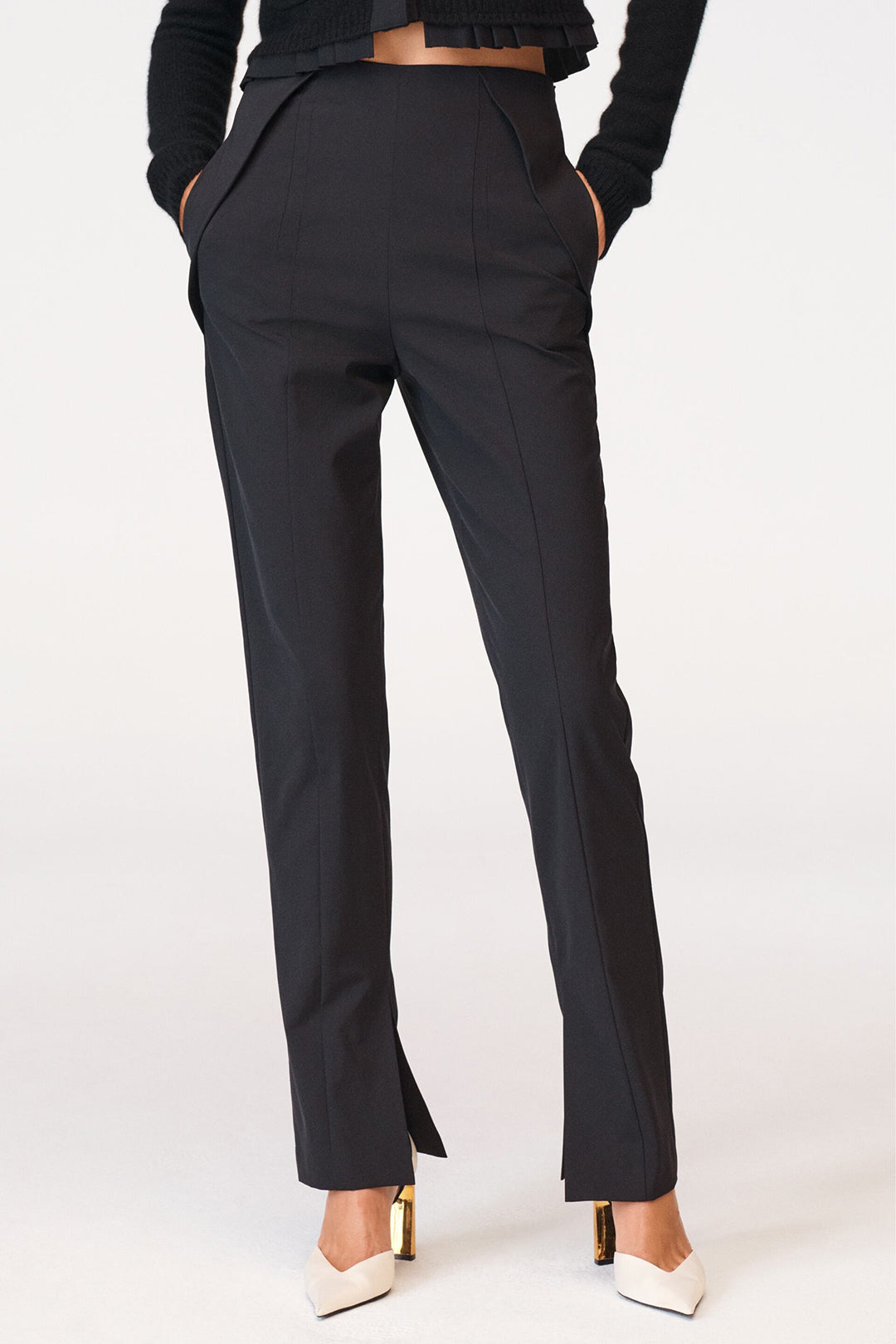 Charlotte™ | Elegant High-Waist Trousers with Folds