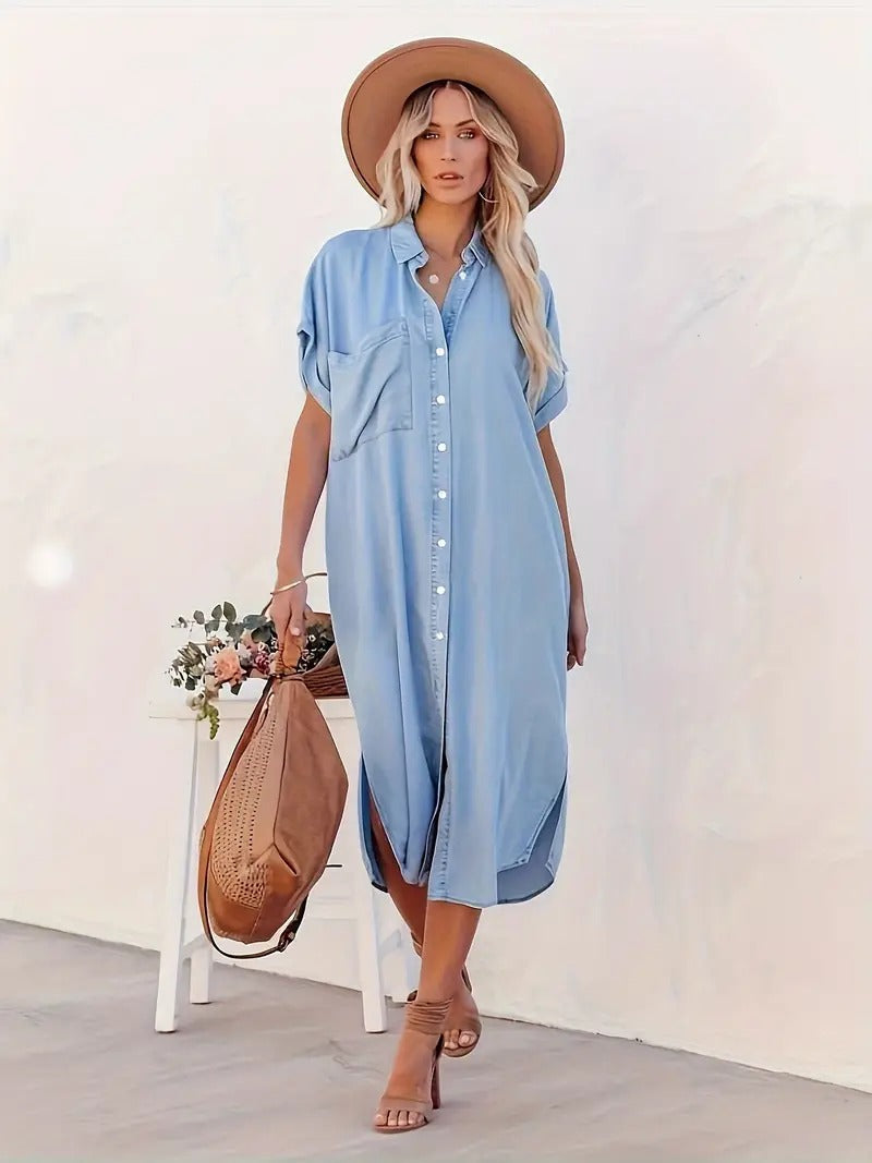 Charlotte™ | Shirt dress with fixed pockets