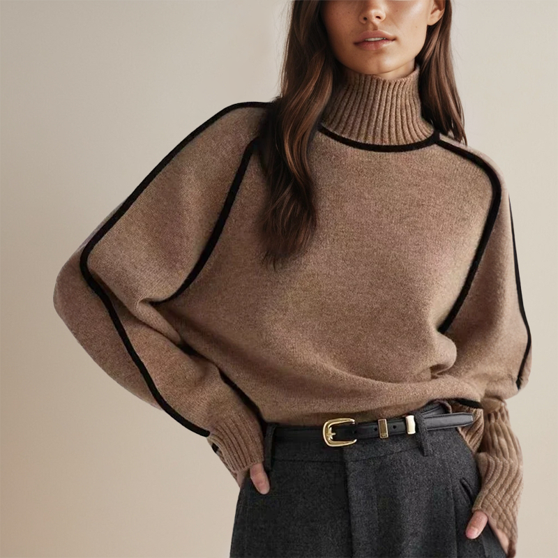 Charlotte™ | STRIPED RIBBED TURTLENECK