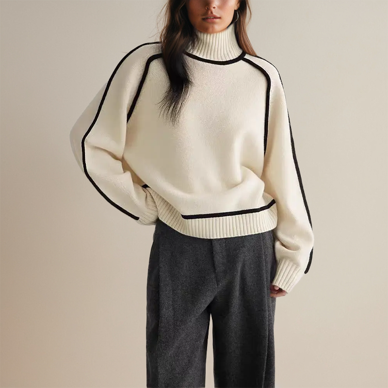 Charlotte™ | STRIPED RIBBED TURTLENECK