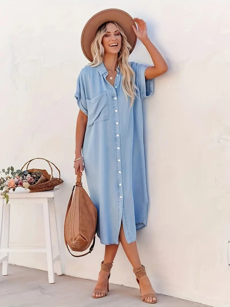 Charlotte™ | Shirt dress with fixed pockets