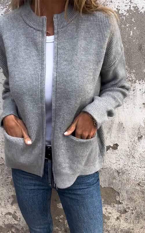 Charlotte™ | Cotton Zip Knitted Jacket