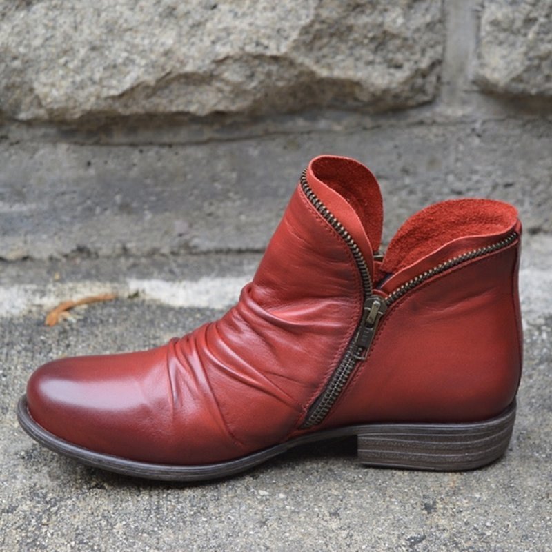 Charlotte™ | Leather boots with zip